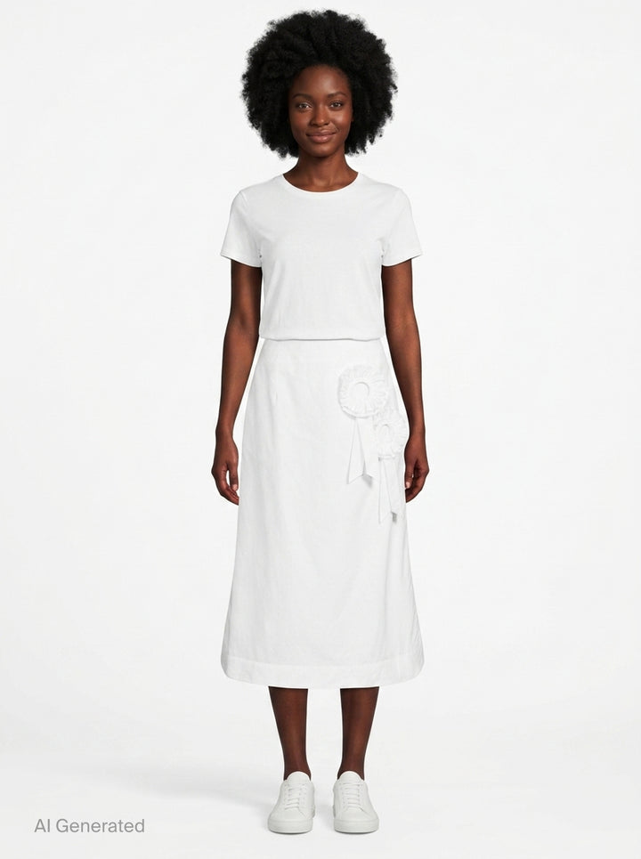 Ribbon Rosette Midi Skirt | Simone Rocha | Club21 - front