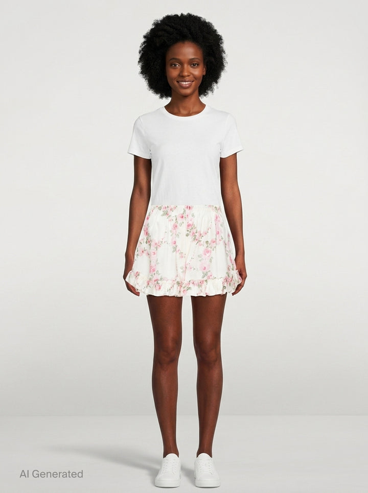 Ruffle Frill Floral Shorts | Simone Rocha | Club21 - front