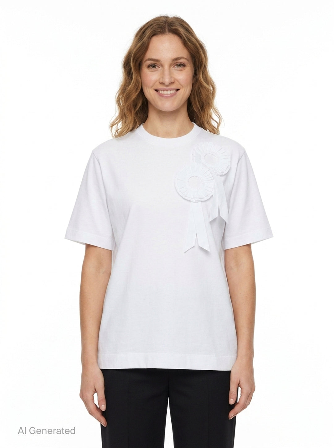 Ruffle Rosette Boxy Tee | Simone Rocha | Club21 - front