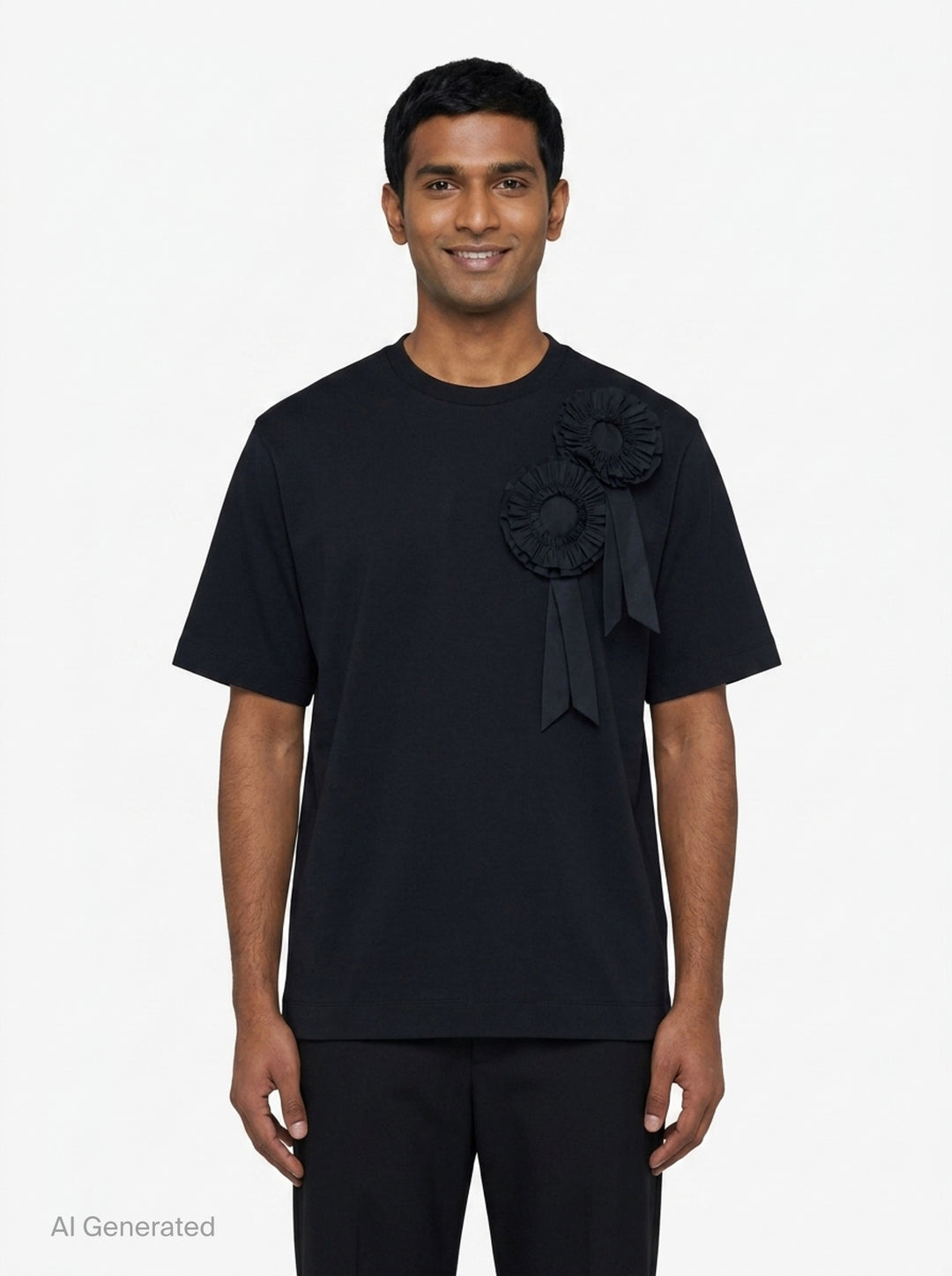 Ruffle Rosette Boxy Tee | Simone Rocha | Club21 - front