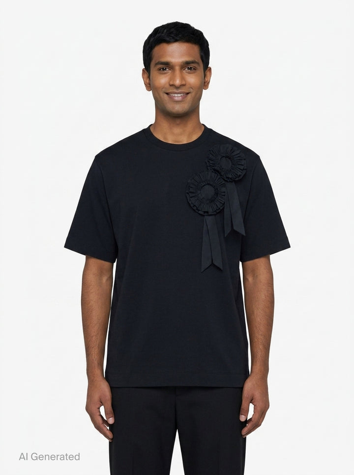 Ruffle Rosette Boxy Tee | Simone Rocha | Club21 - front