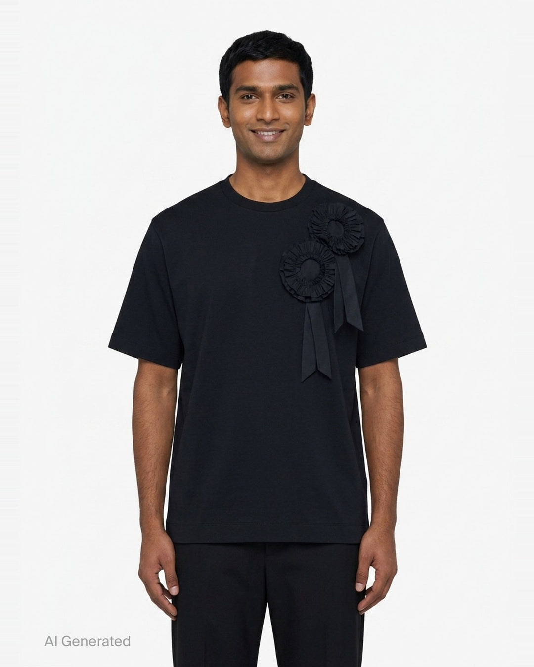 Ruffle Rosette Boxy Tee | Simone Rocha | Club21 - front