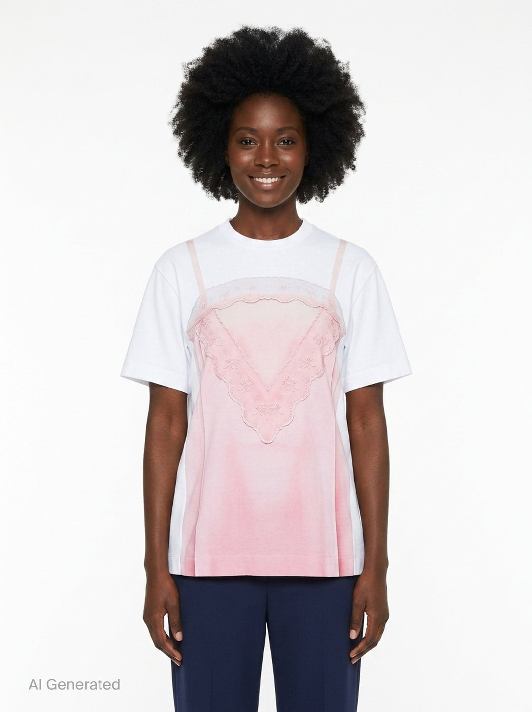 Satin Slip Trompe L'Oeil Tee | Simone Rocha | Club21 - front