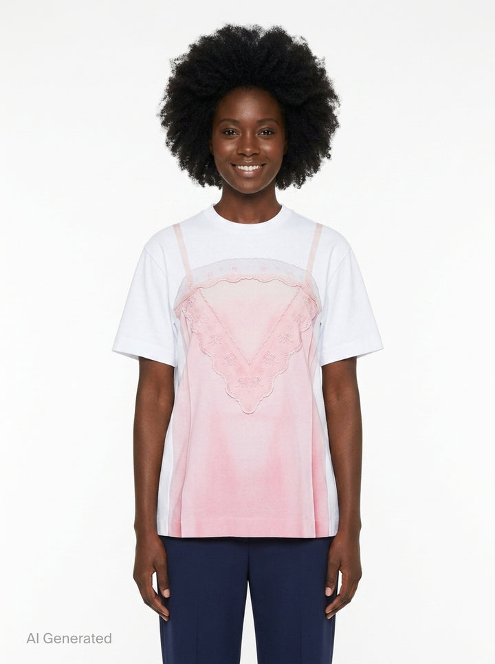 Satin Slip Trompe L'Oeil Tee | Simone Rocha | Club21 - front