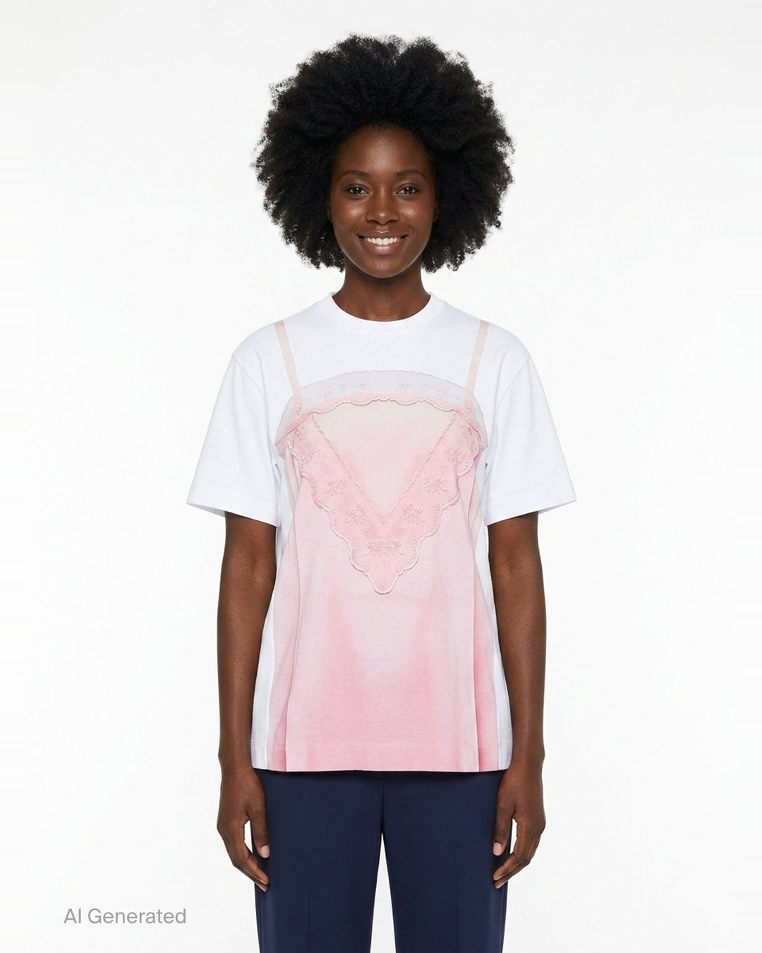 Satin Slip Trompe L'Oeil Tee | Simone Rocha | Club21 - front