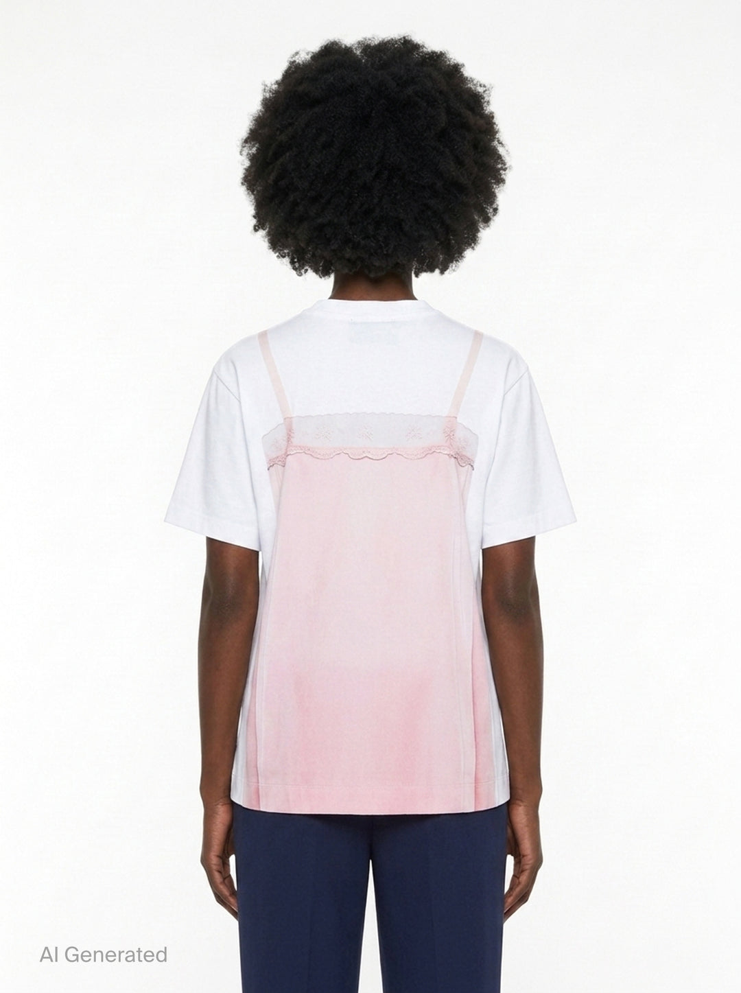 Satin Slip Trompe L'Oeil Tee | Simone Rocha | Club21 - back