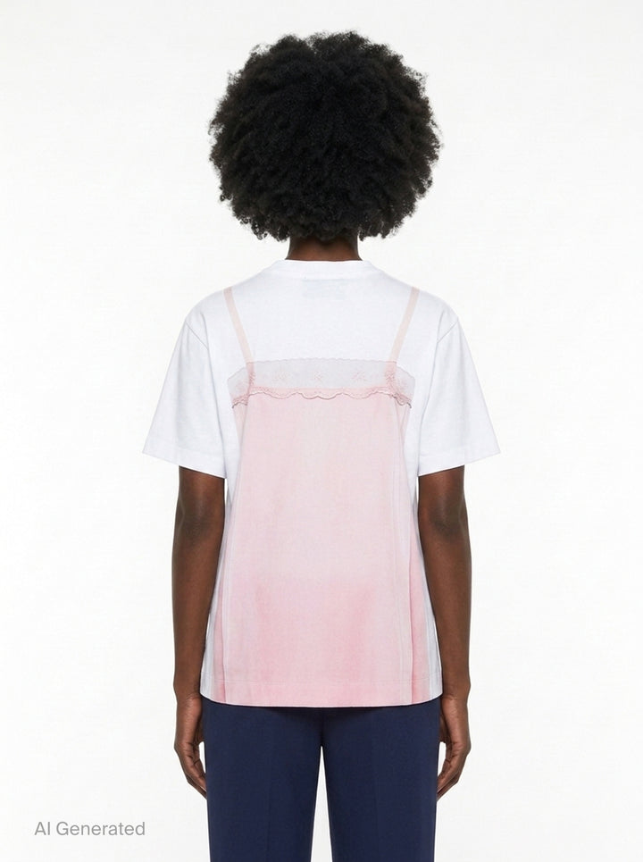 Satin Slip Trompe L'Oeil Tee | Simone Rocha | Club21 - back