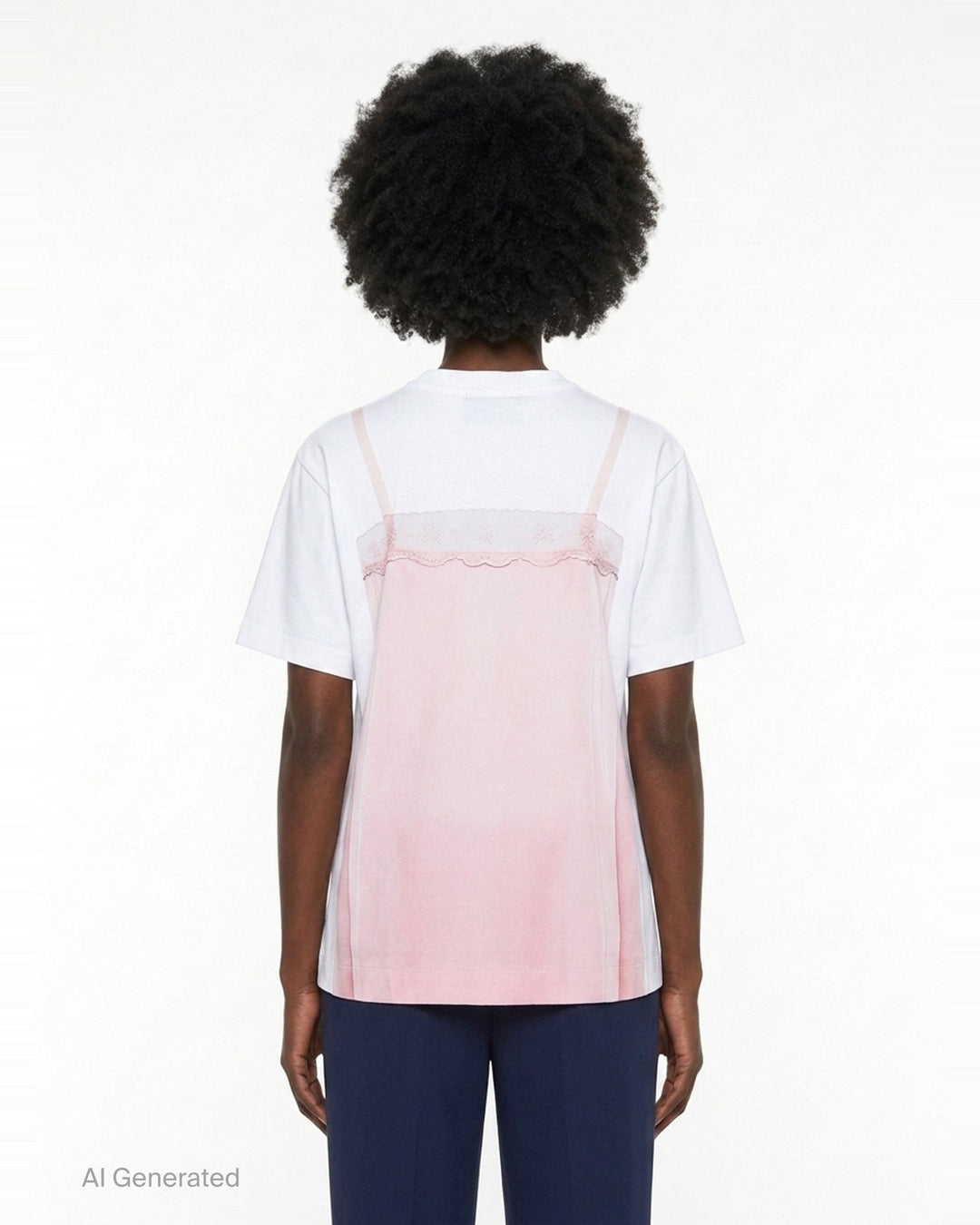Satin Slip Trompe L'Oeil Tee | Simone Rocha | Club21 - back