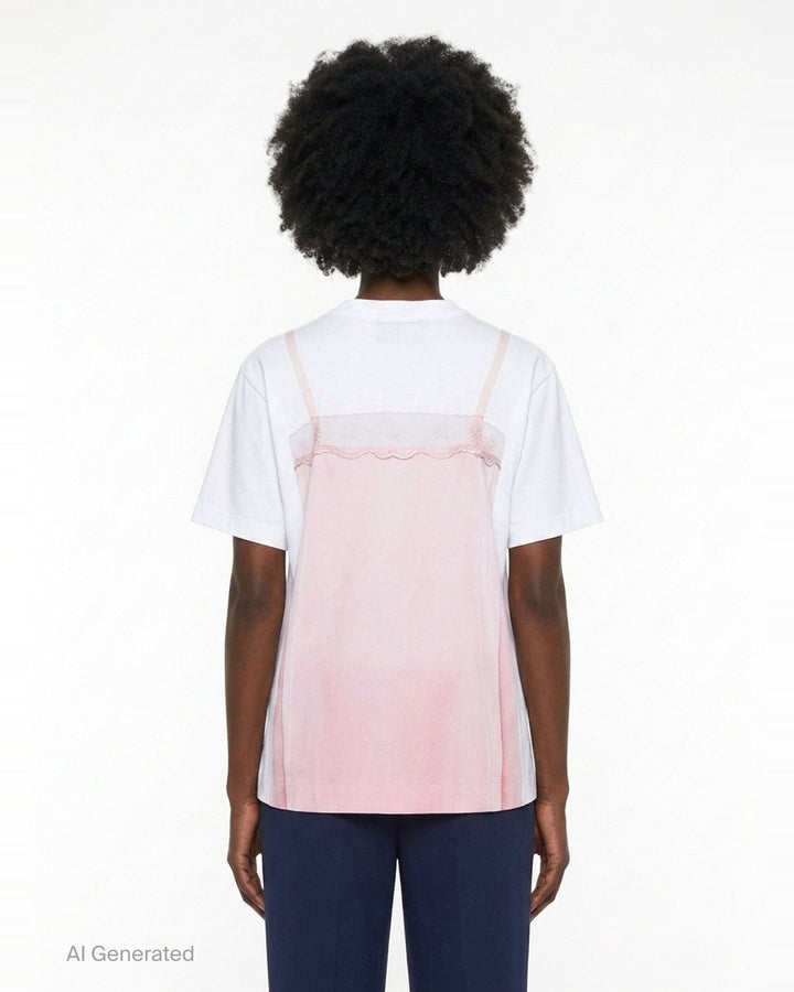 Satin Slip Trompe L'Oeil Tee | Simone Rocha | Club21 - back