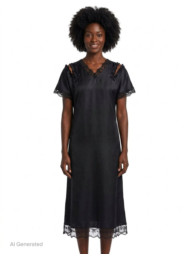 Slash Lace Trim Easy Dress | Simone Rocha | Club21 - front