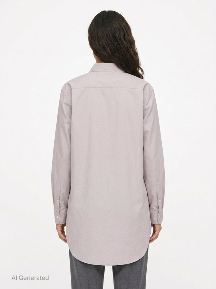 Long Sleeve Uneven Hem Blouse | Sofie D'Hoore | Club21 - back
