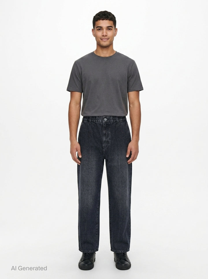 Elastic Waist Jeans | Solid Homme | Club21 - front