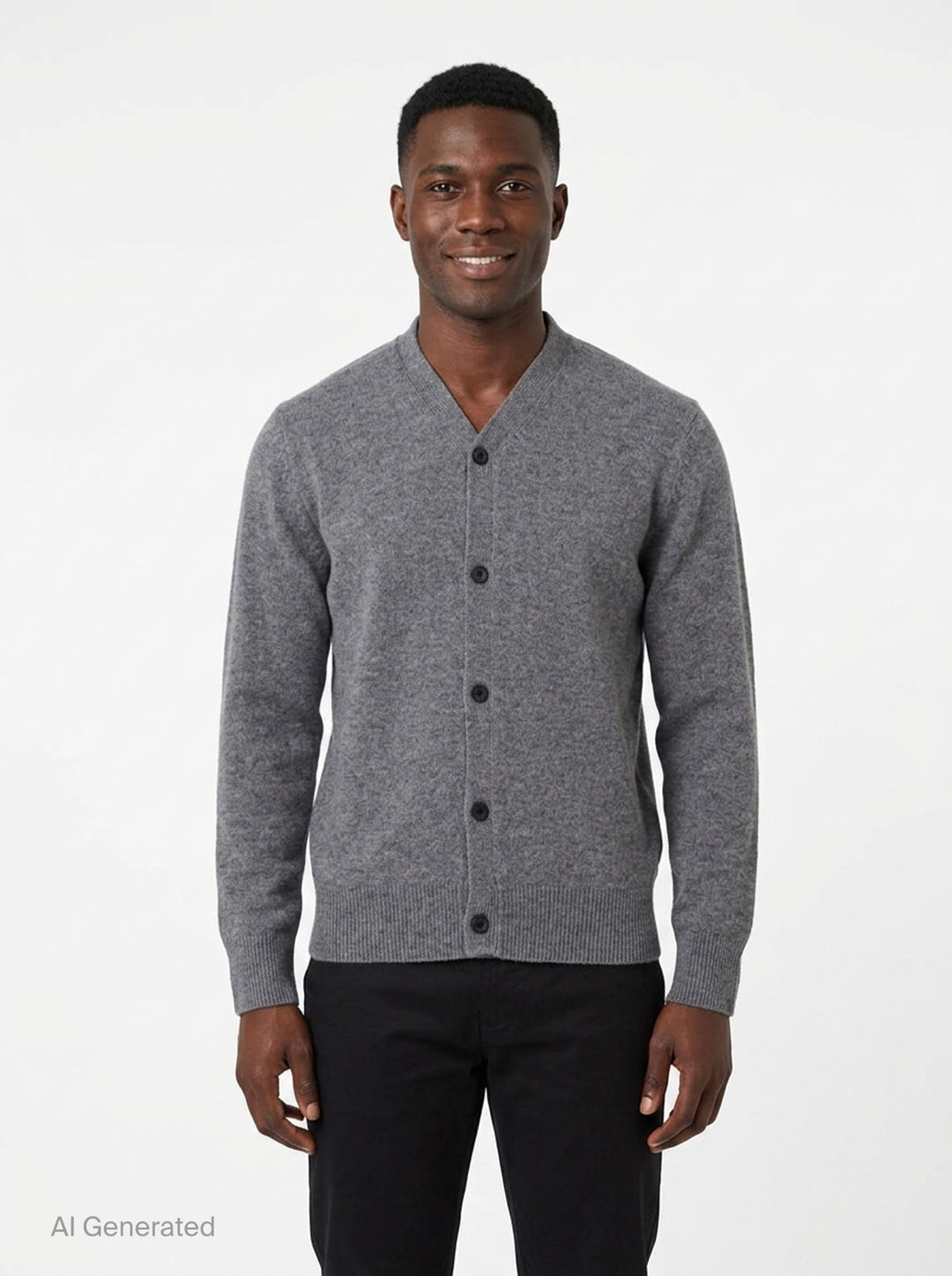 Knit Button-Up Cardigan | Solid Homme | Club21 - front