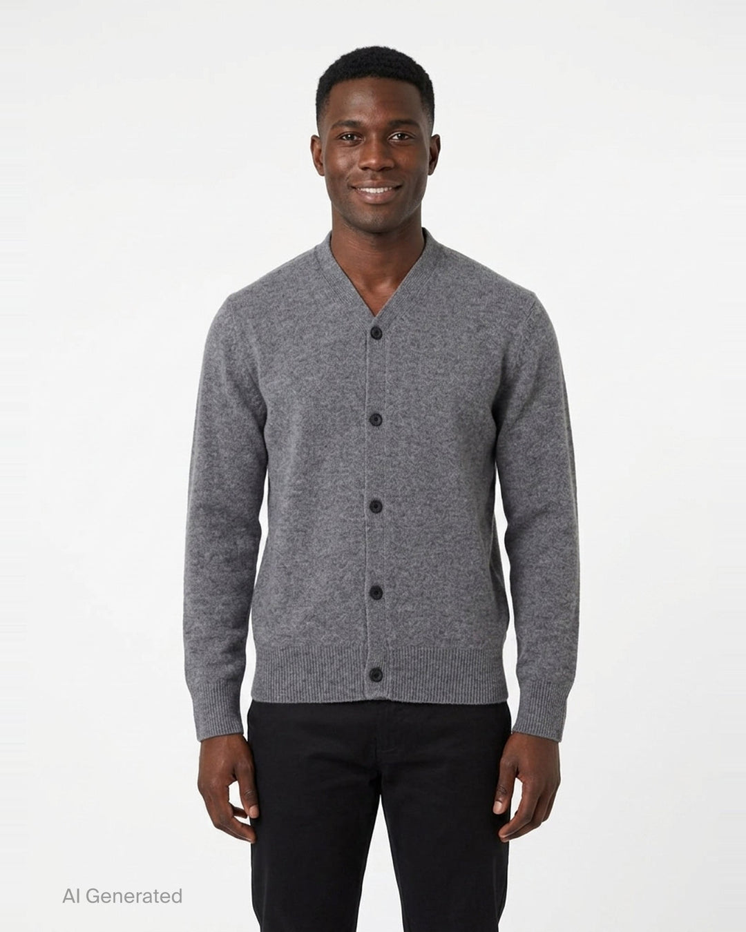 Knit Button-Up Cardigan | Solid Homme | Club21 - front