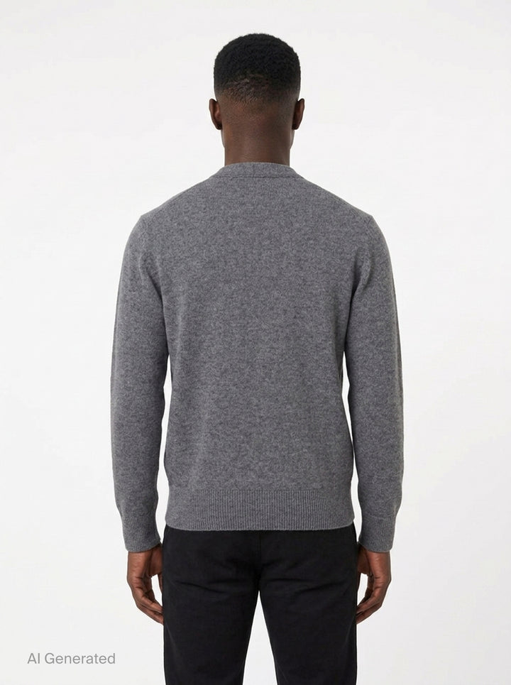 Knit Button-Up Cardigan | Solid Homme | Club21 - back