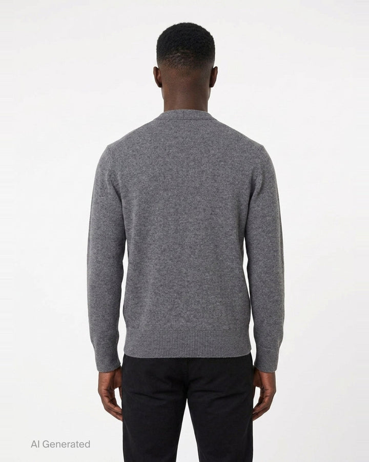 Knit Button-Up Cardigan | Solid Homme | Club21 - back