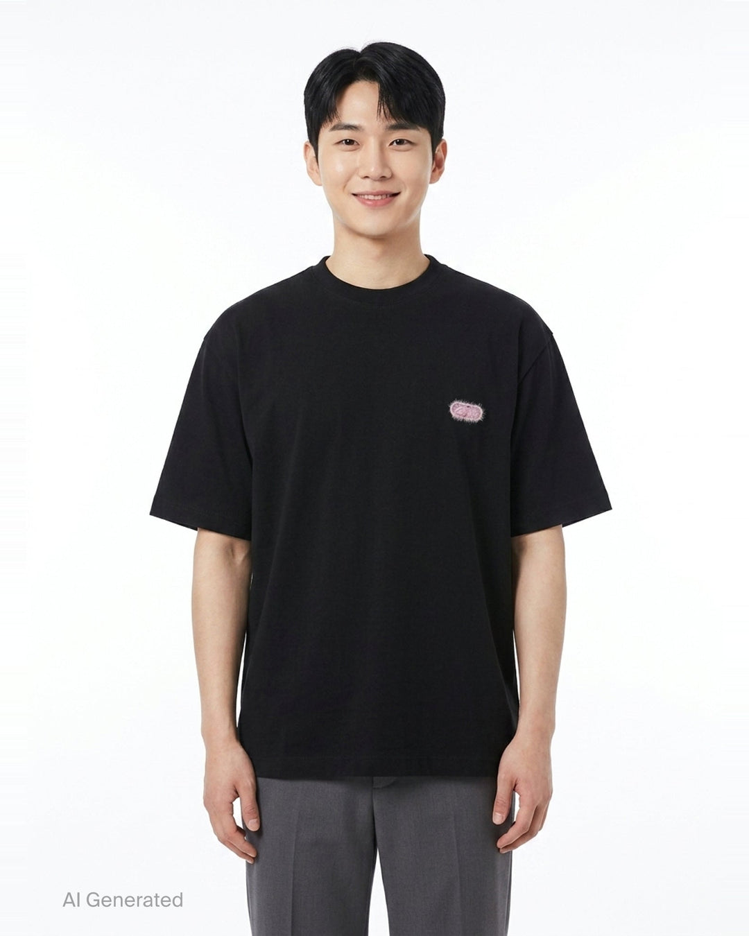 Logo Tee With Hairy Flocking | Solid Homme | Club21 - front