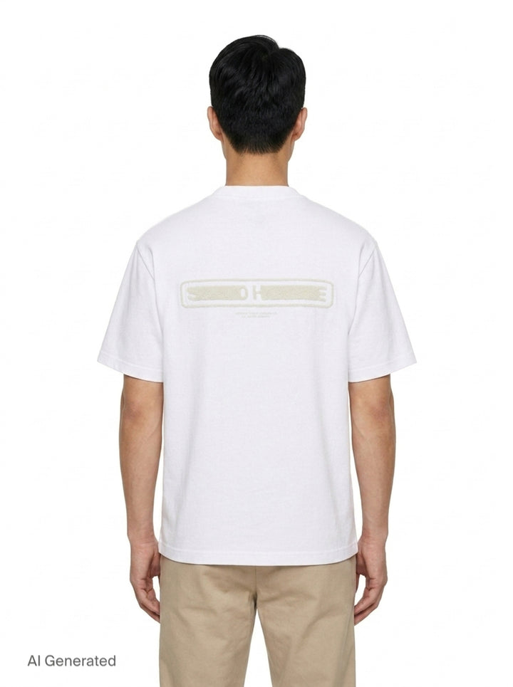 Logo Tee With Hairy Flocking | Solid Homme | Club21 - back