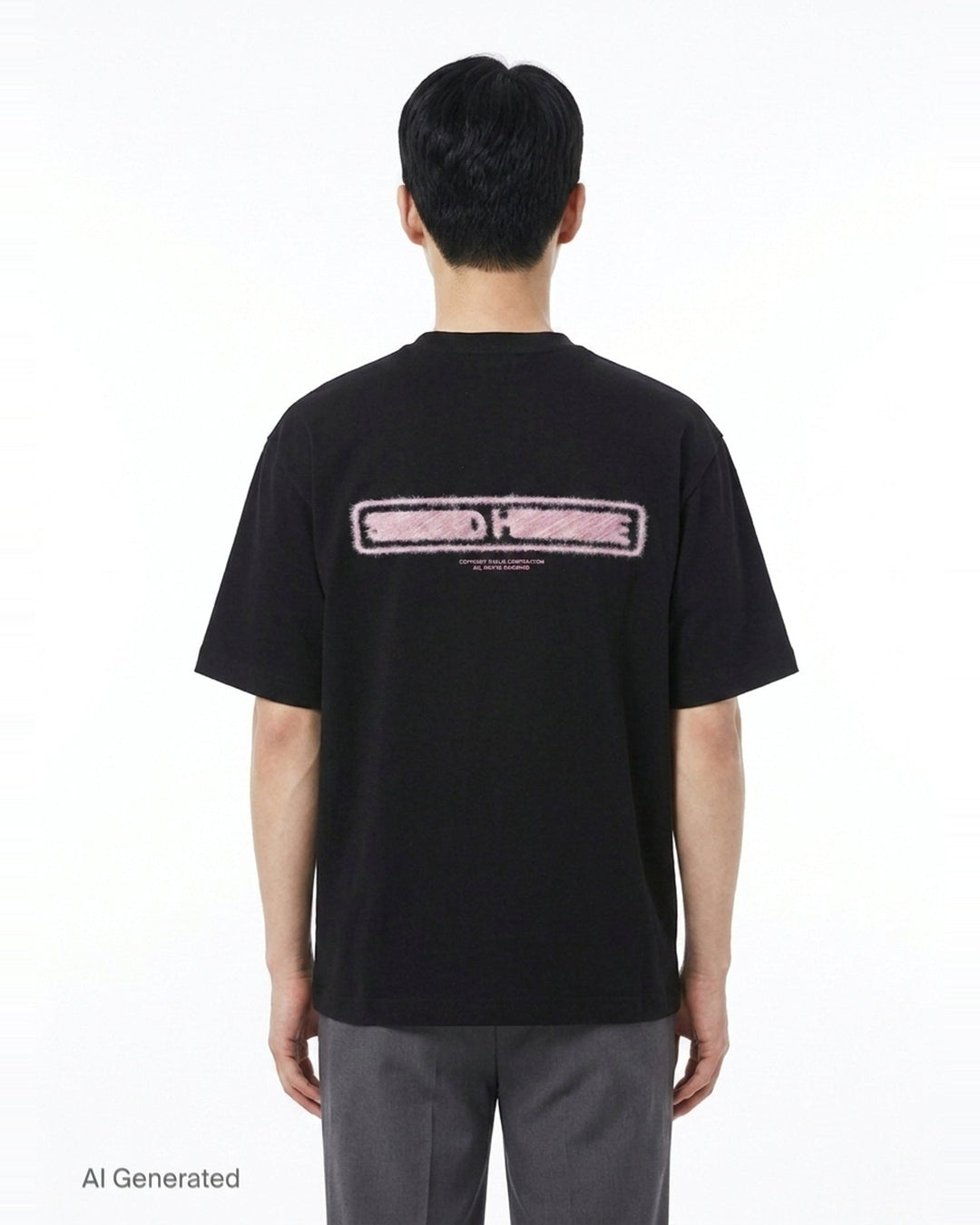 Logo Tee With Hairy Flocking | Solid Homme | Club21 - back