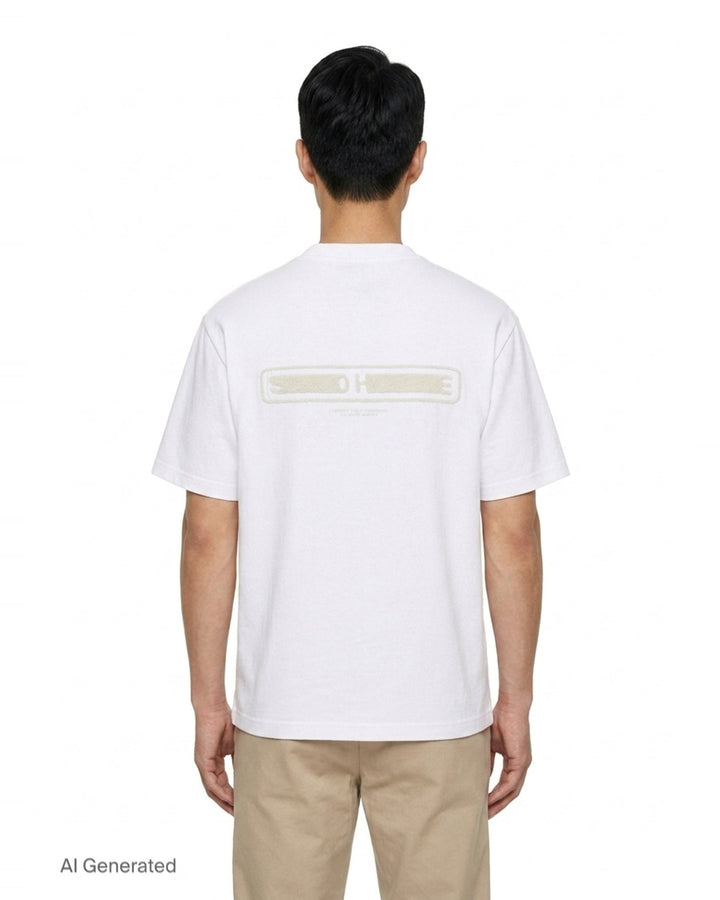 Logo Tee With Hairy Flocking | Solid Homme | Club21 - back