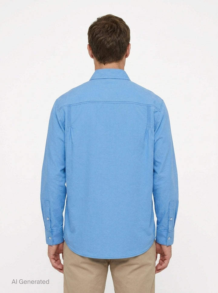 Long Sleeve Pin Tuck Shirt | Solid Homme | Club21 - back