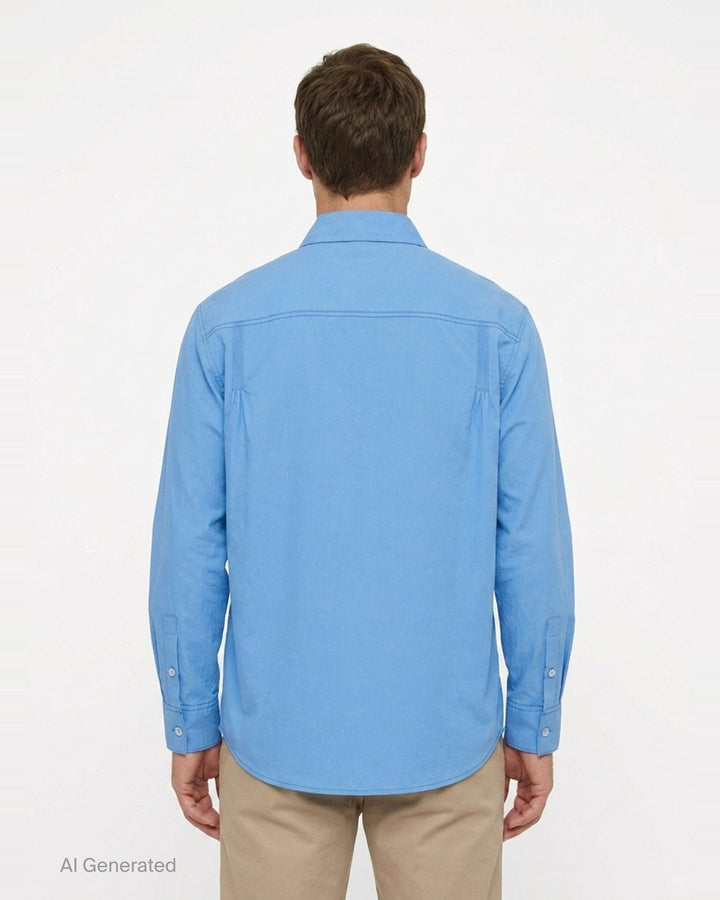 Long Sleeve Pin Tuck Shirt | Solid Homme | Club21 - back