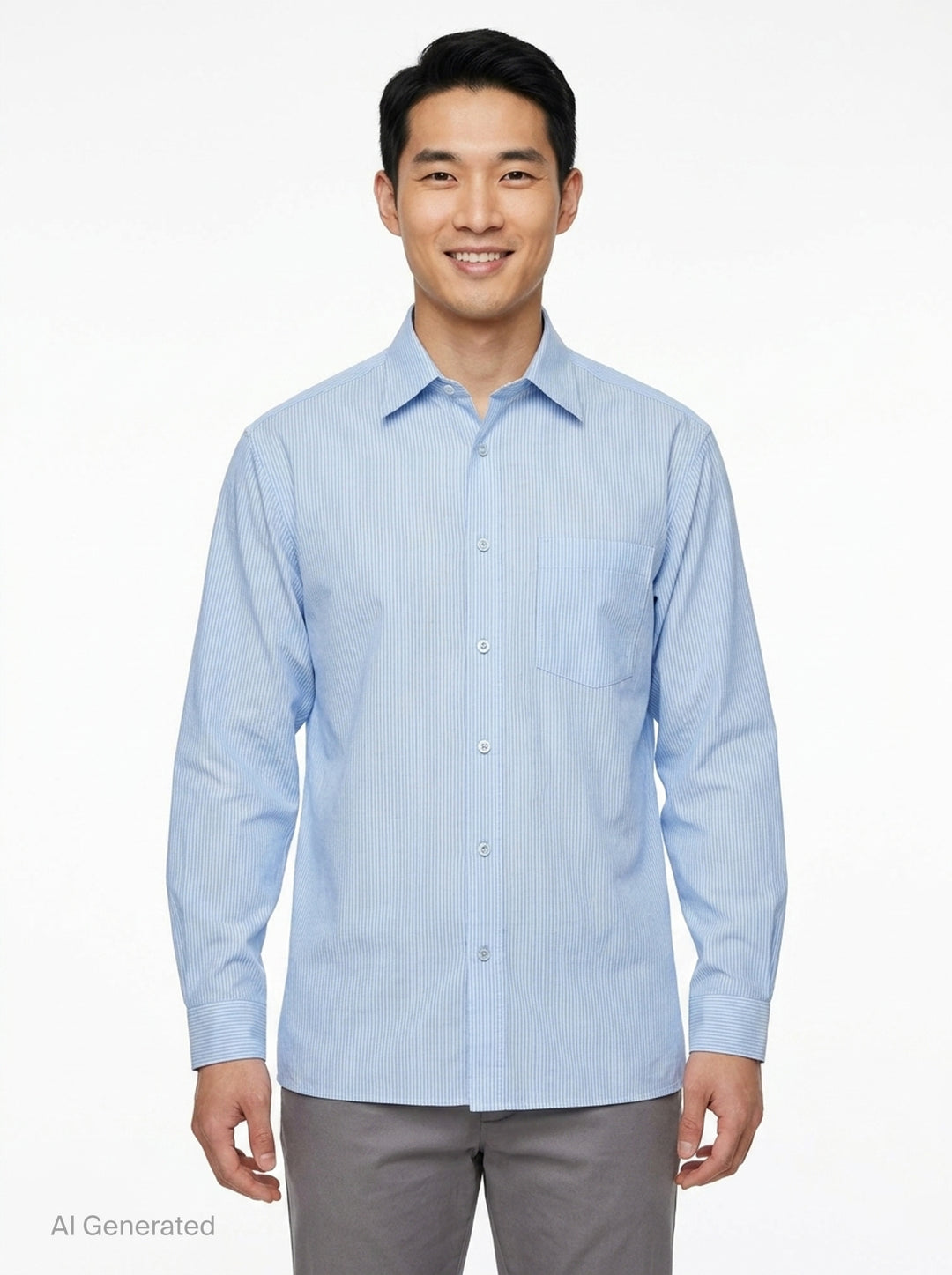 Long Sleeve Stripe Office Shirt | Solid Homme | Club21 - front
