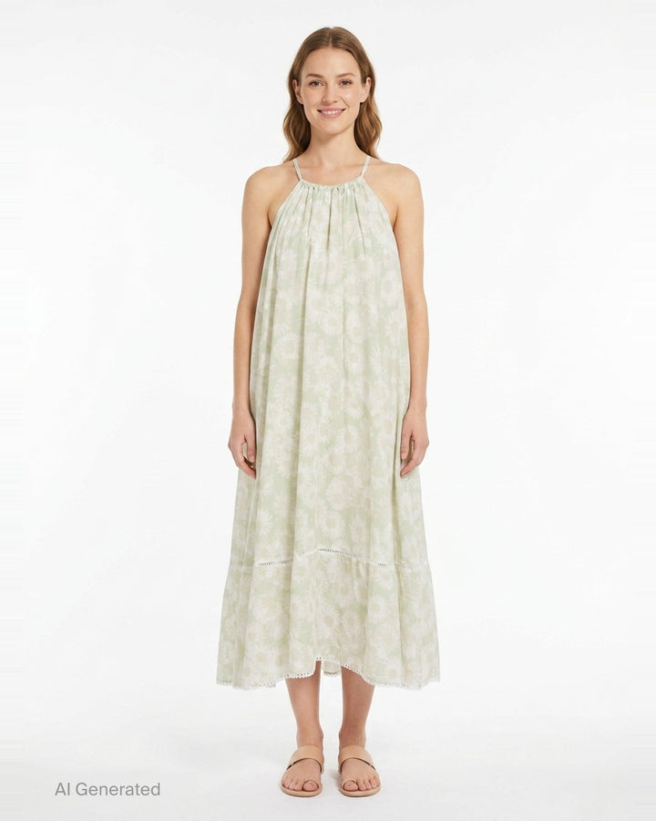 Daisy Print Halterneck Dress | Stella McCartney | Club21 - front