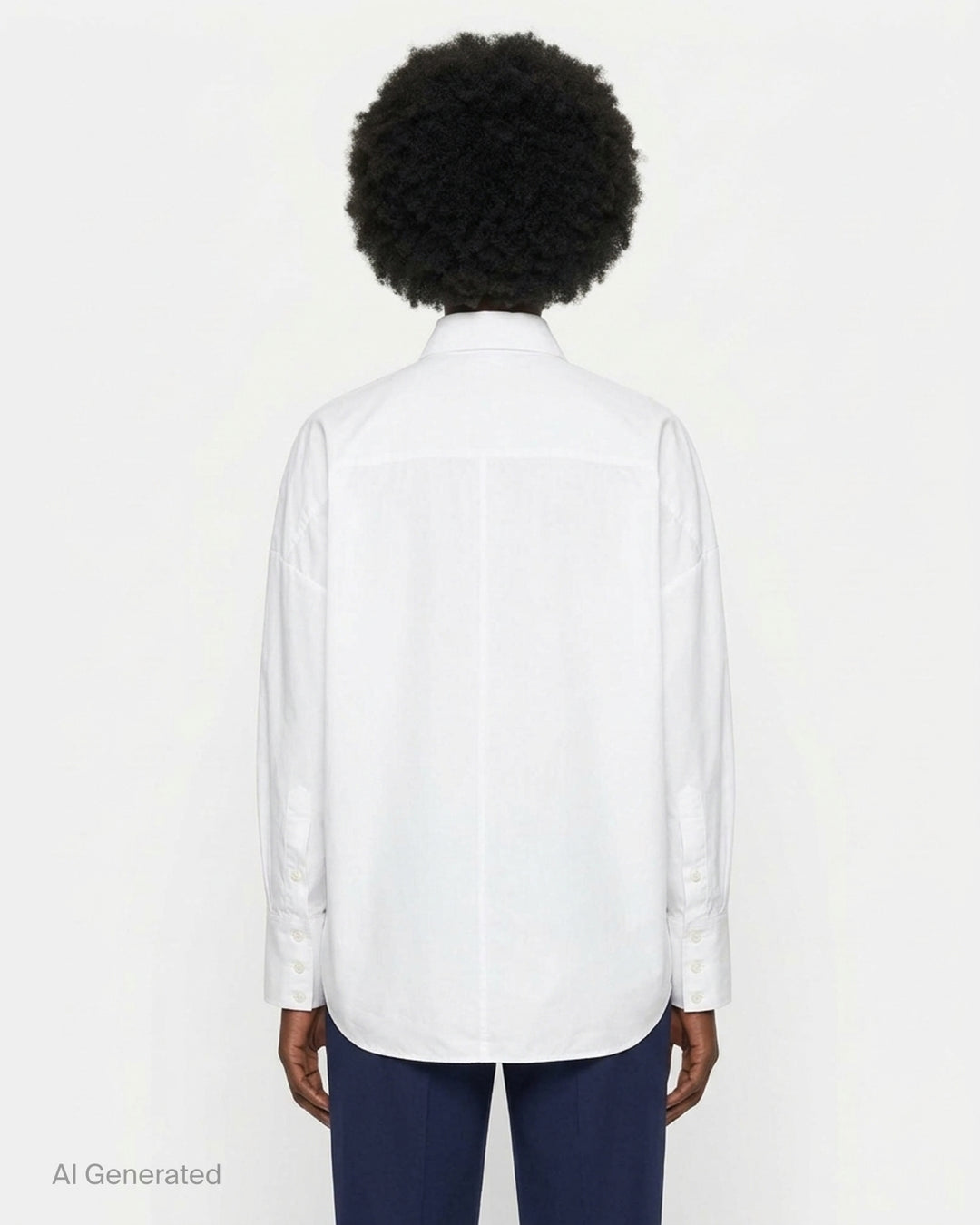 Stella McCartney white cotton poplin shirt with sheer floral lace panels at the shoulders, sides, and hem, featuring a pointed collar and mother-of-pearl button fastening - back