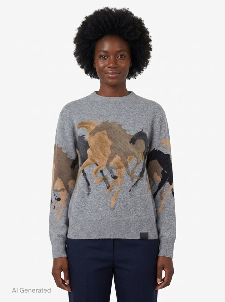 Racing Horses Knit Jumper | Stella McCartney | Club21 - front