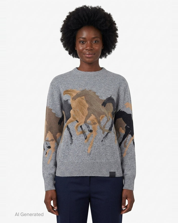 Racing Horses Knit Jumper | Stella McCartney | Club21 - front