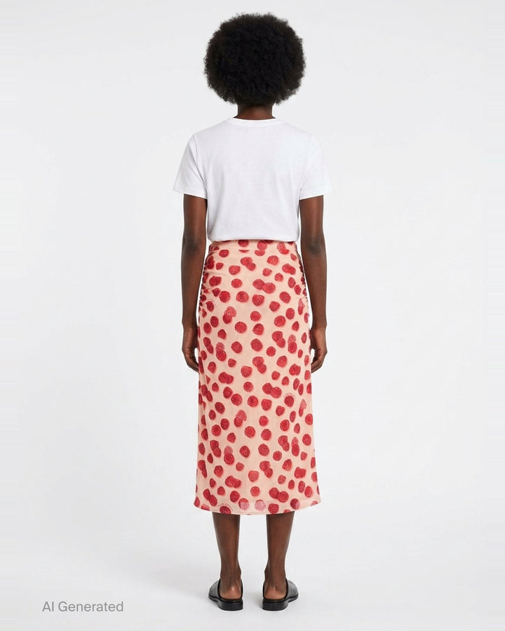Raspberry Printed Mesh Skirt | Stella McCartney | Club21 - back