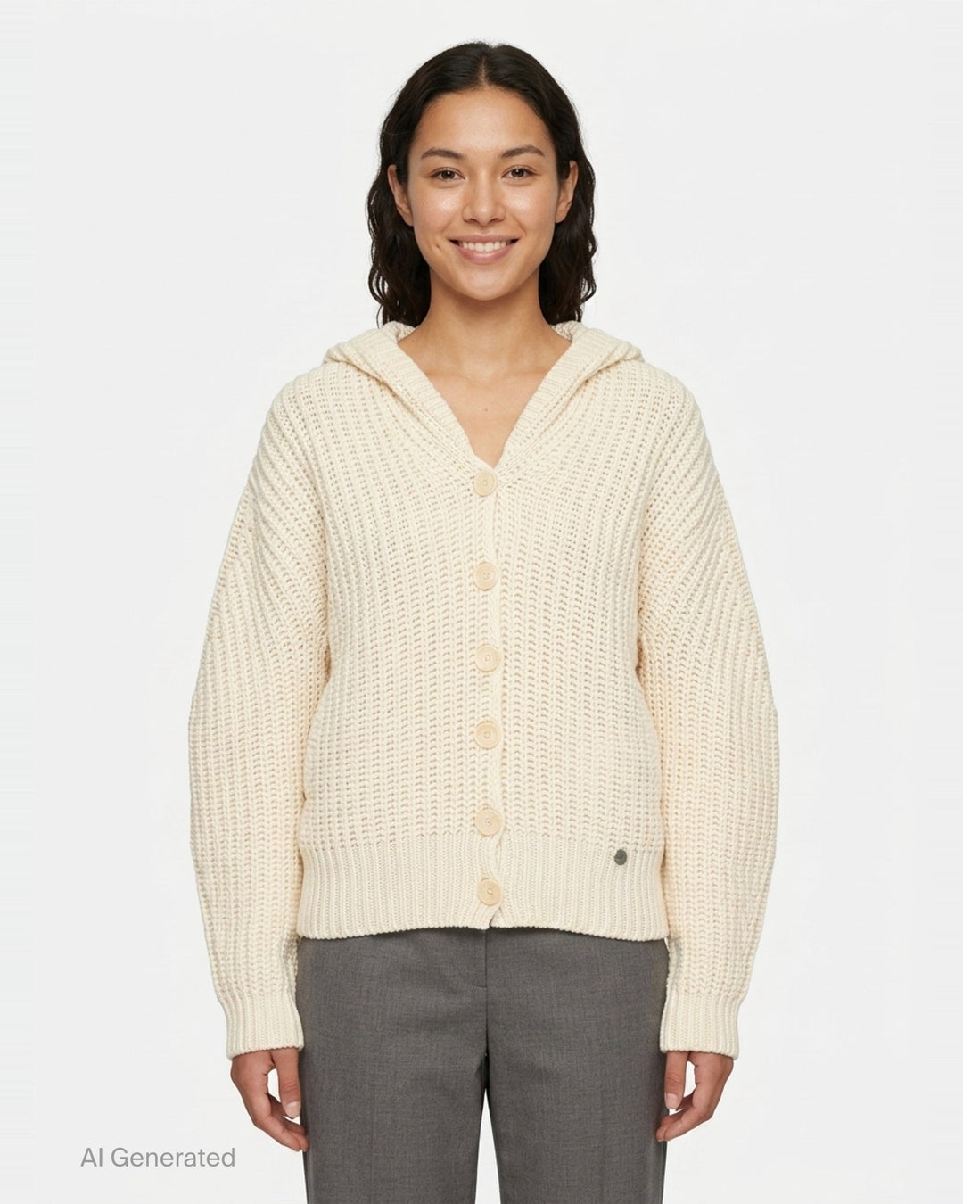 Recycled Cashmere Rib Cardigan | Stella McCartney | Club21 - front