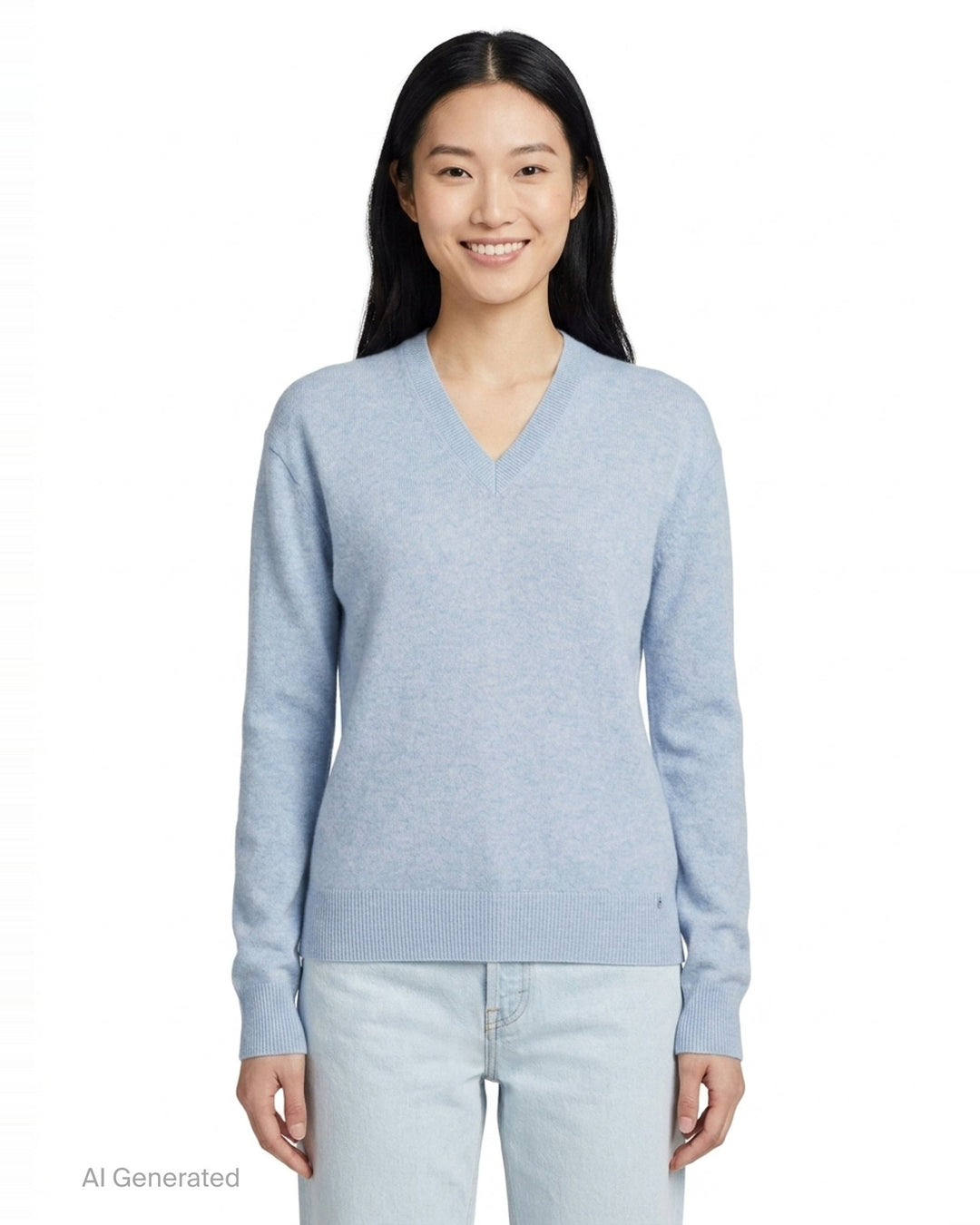 Recycled Cashmere V-Neck Jumper | Stella McCartney | Club21 - front