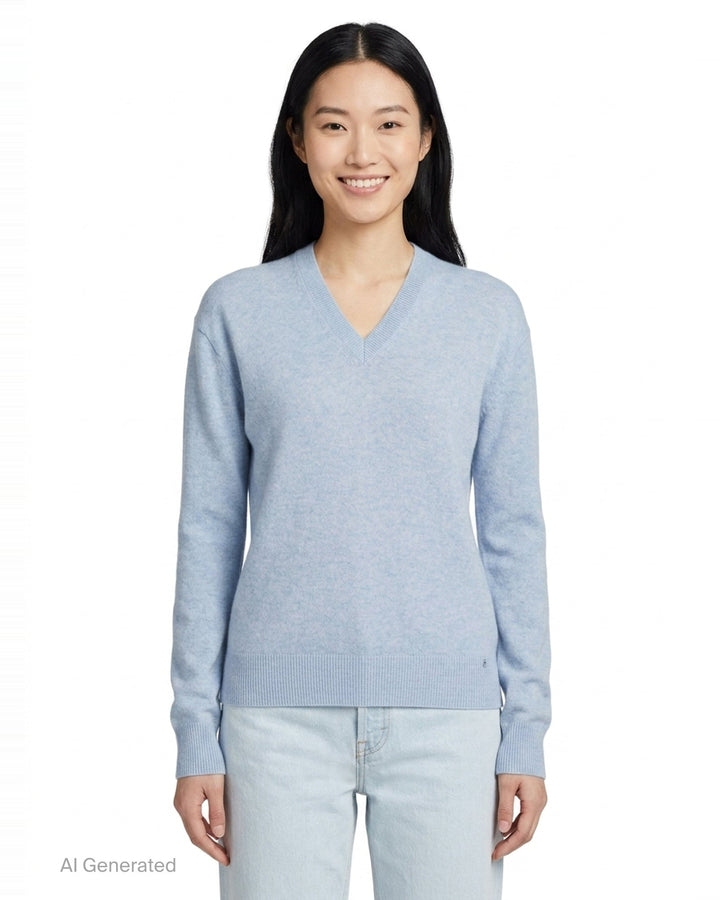Recycled Cashmere V-Neck Jumper | Stella McCartney | Club21 - front
