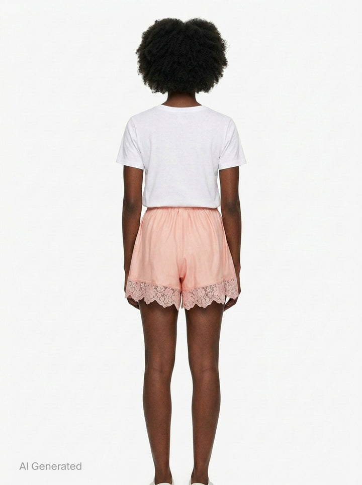 Silk Trimmed Lace Shorts | Stella McCartney | Club21 - back