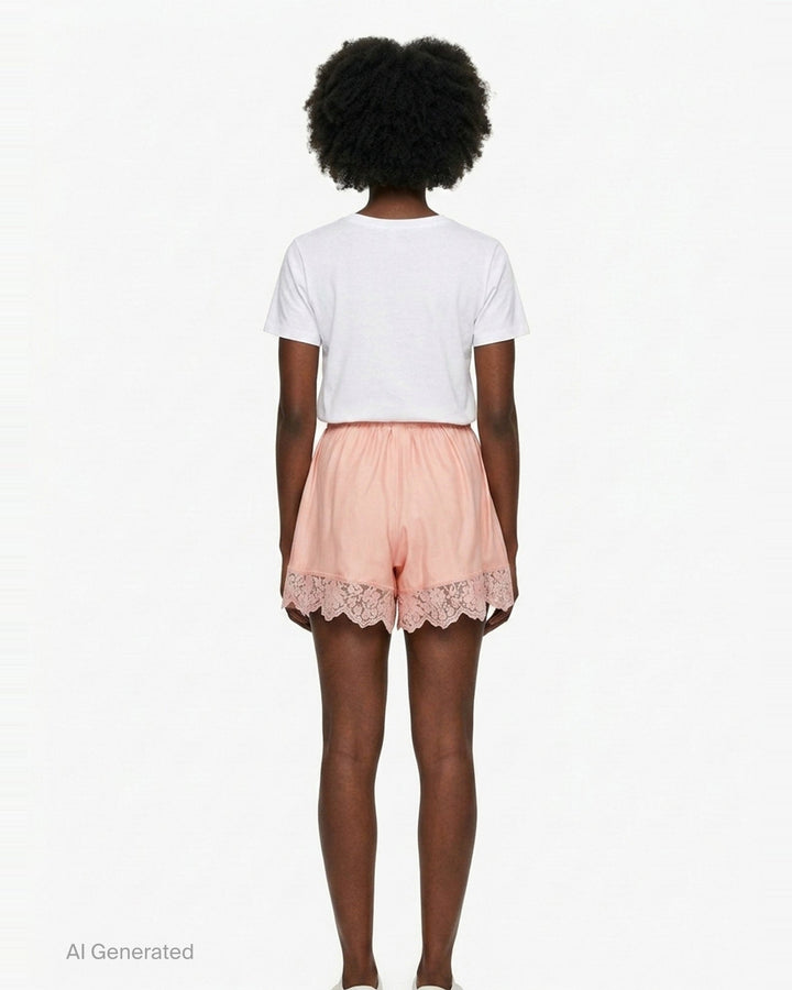 Silk Trimmed Lace Shorts | Stella McCartney | Club21 - back