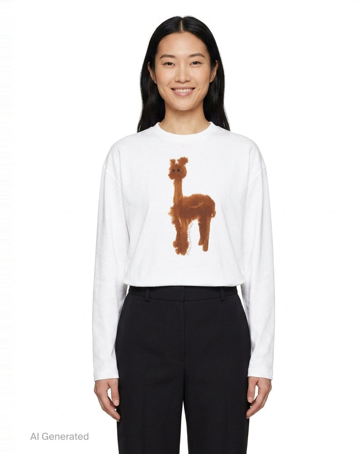 Watercolour Alpaca Long Sleeve Tee | Stella McCartney | Club21 - front