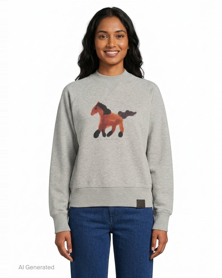 Watercolour Horse Sweatshirt | Stella McCartney | Club21 - front