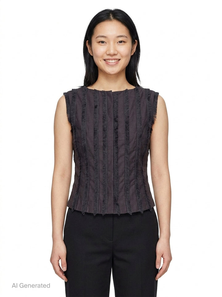 Thread Fringe Boat Neck Top | Stolen Stores | Club21 - front