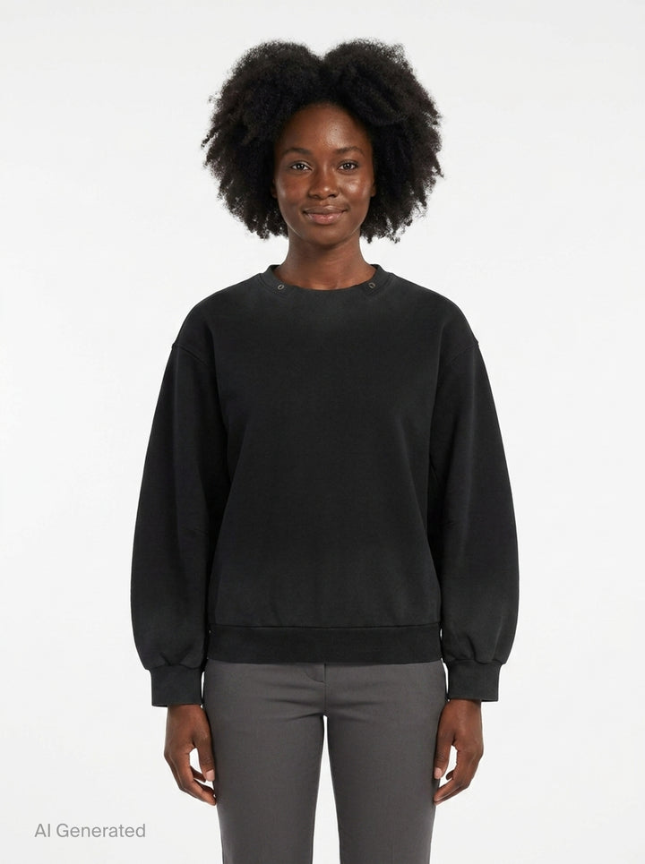 Reset Washed Crew-Neck Sweatshirt | TEAM WANG design | Club21 - front
