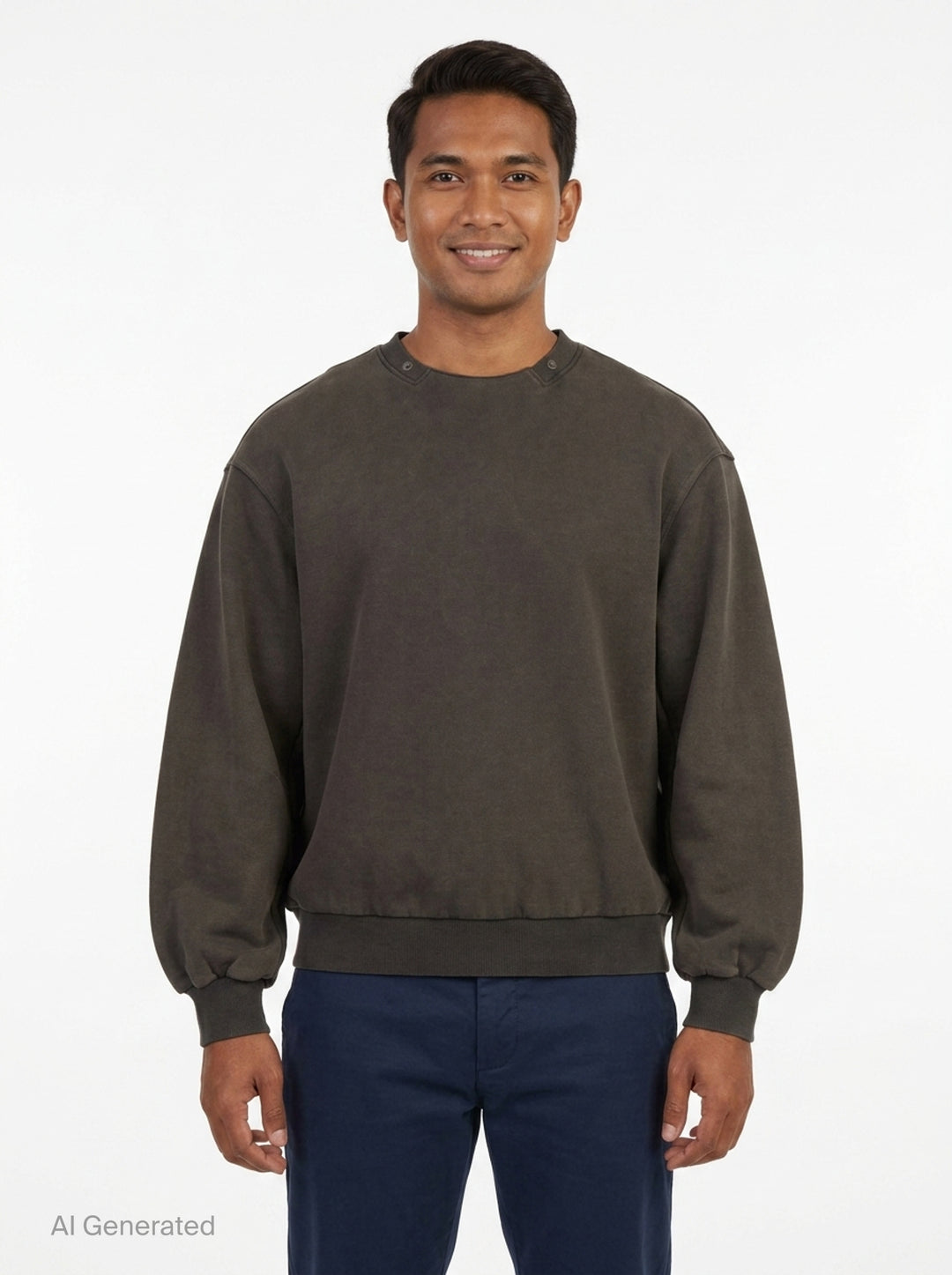 Reset Washed Crew-Neck Sweatshirt | TEAM WANG design | Club21 - front