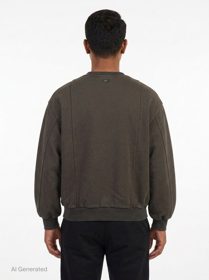 Reset Washed Crew-Neck Sweatshirt | TEAM WANG design | Club21 - back