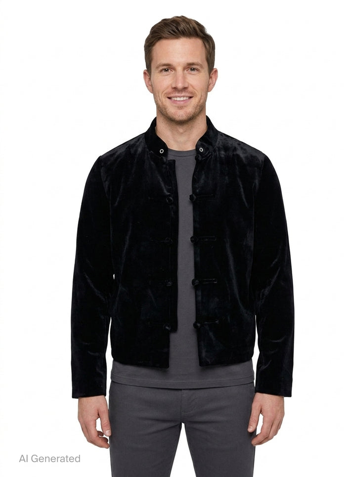 Velvet Stand Collar Jacket | TEAM WANG design | Club21 - front