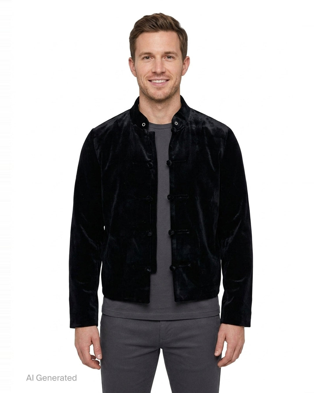 Velvet Stand Collar Jacket | TEAM WANG design | Club21 - front
