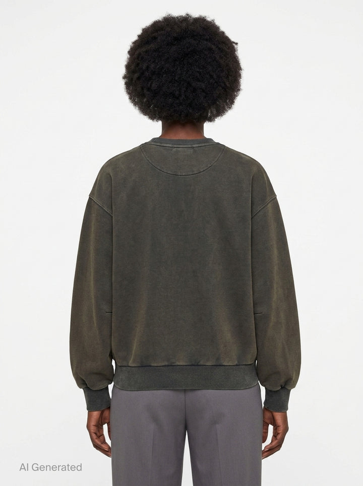 Washed Crew-Neck Sweatshirt | TEAM WANG design | Club21 - back