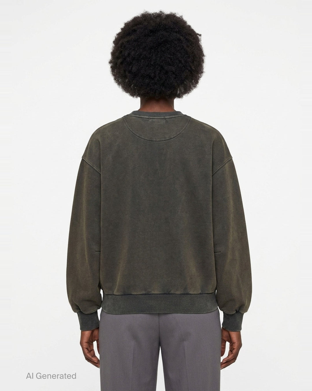 Washed Crew-Neck Sweatshirt | TEAM WANG design | Club21 - back
