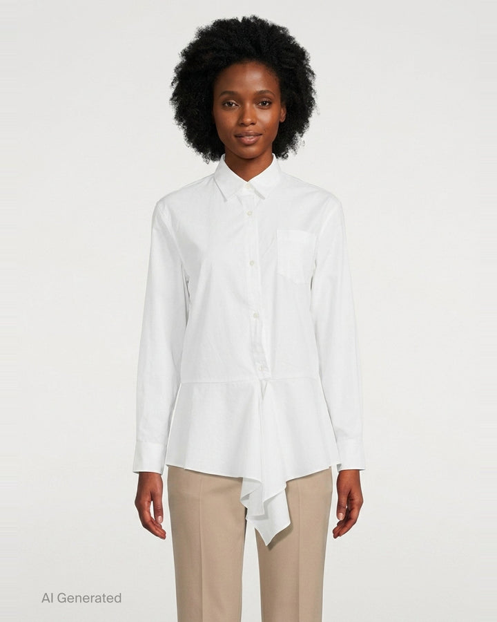 Drape Panel Shirt | The Loom Atelier | Club21 - front