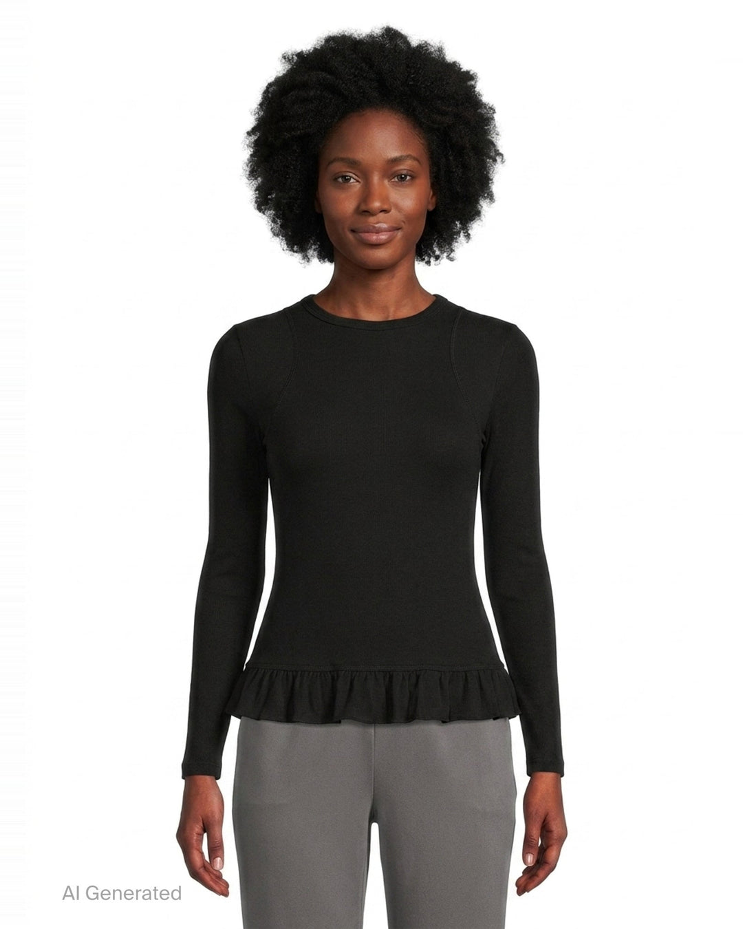 Dual Line Peplum Tee | The Loom Atelier | Club21 - front