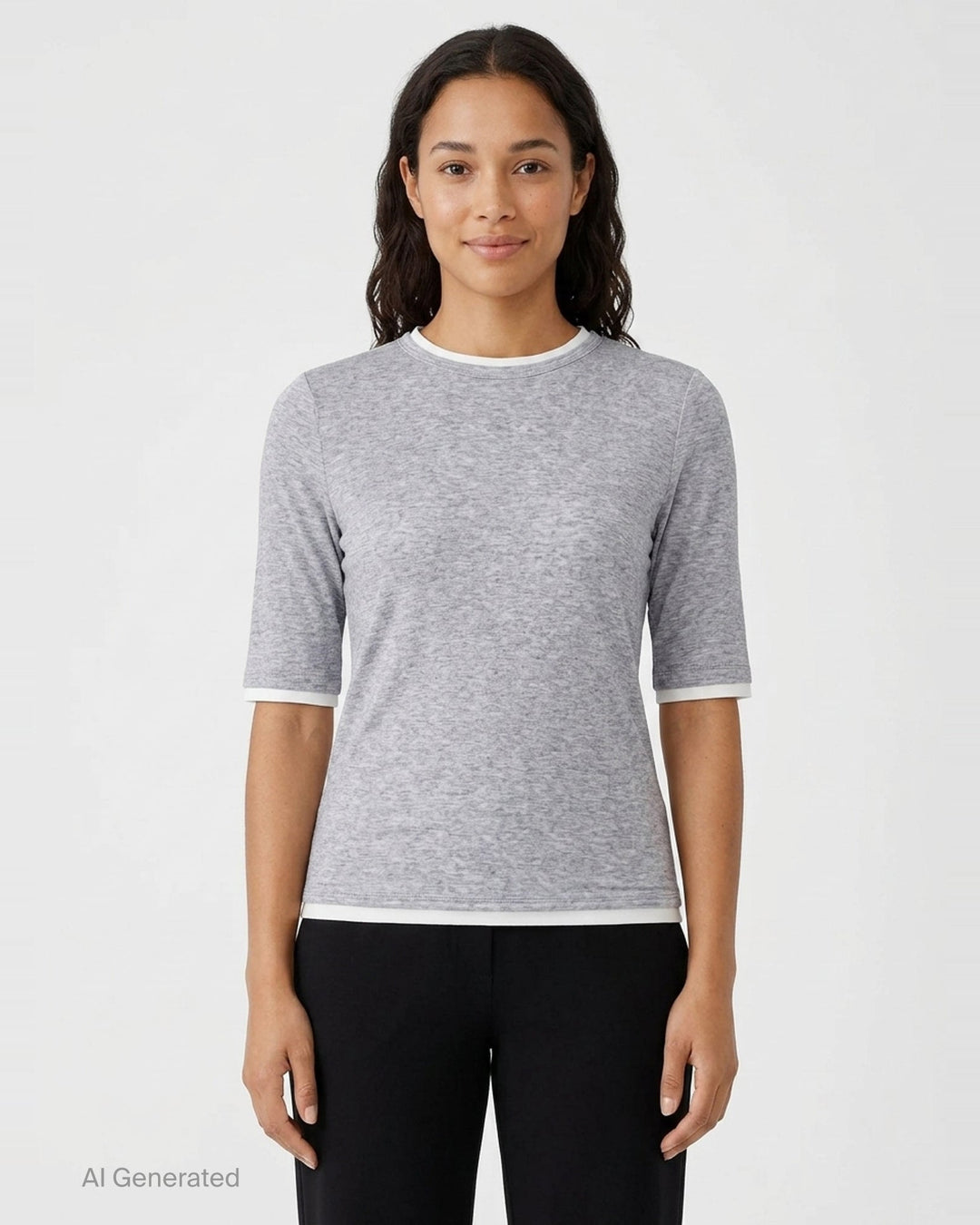Slim Elbow Sleeve Tee | The Loom Atelier | Club21 - front